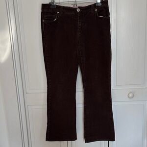 Lands' End Women's corduroy Straight Leg jeans in Dark Brown